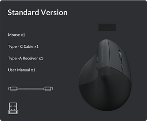 Keychron BM27 Silent 3212 Space Grey Wireless Vertical Mouse MK8NDRI9SQ |79960|