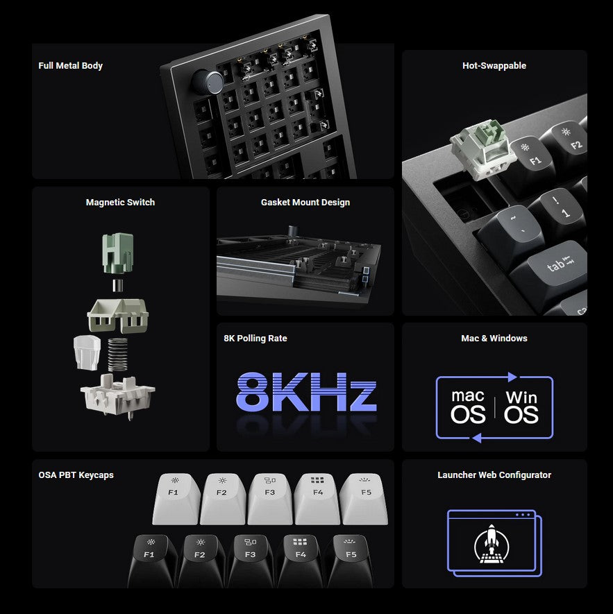 Keychron Q5 HE TMR * 8K Aluminum 96% Keyboard MKR57JC0FJ |79064|