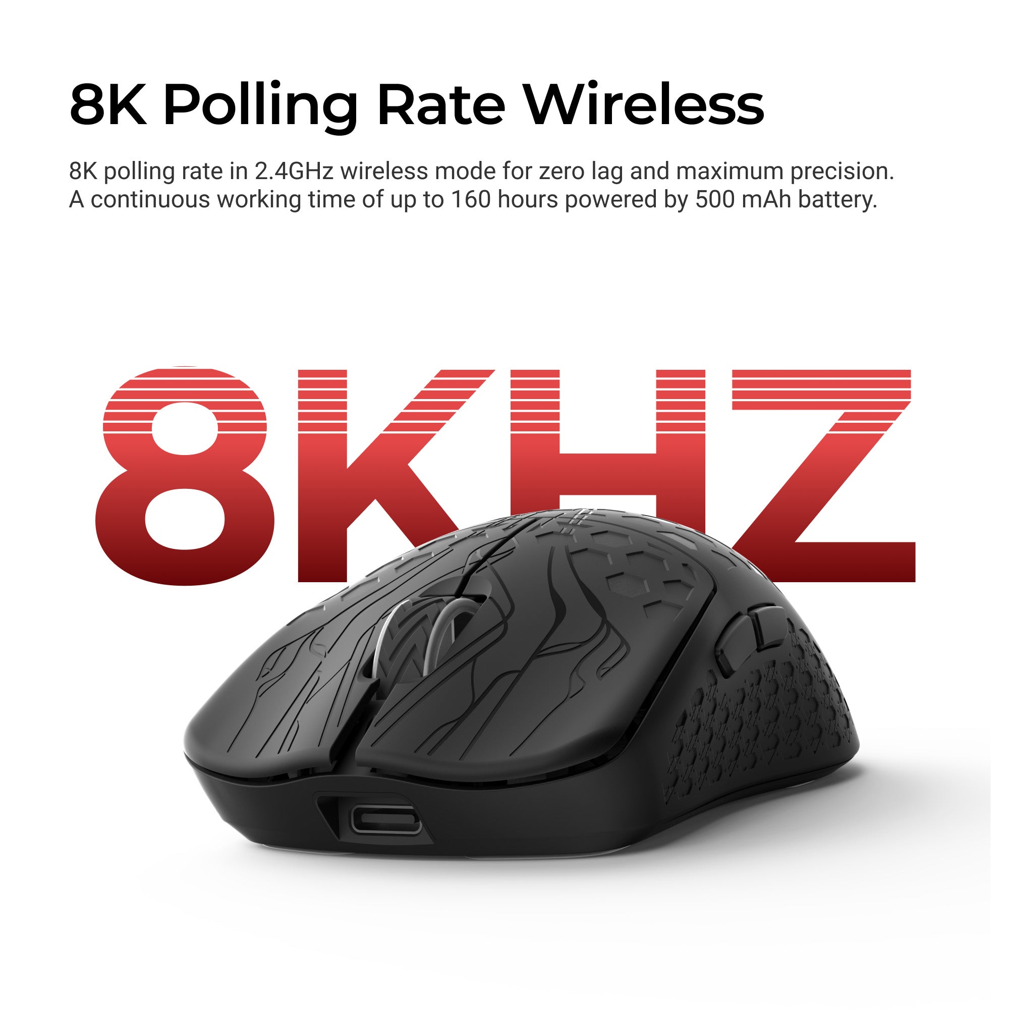 Keychron G5 3950 Black 8K Wireless Mouse MKKB3YBKD0 |79164|