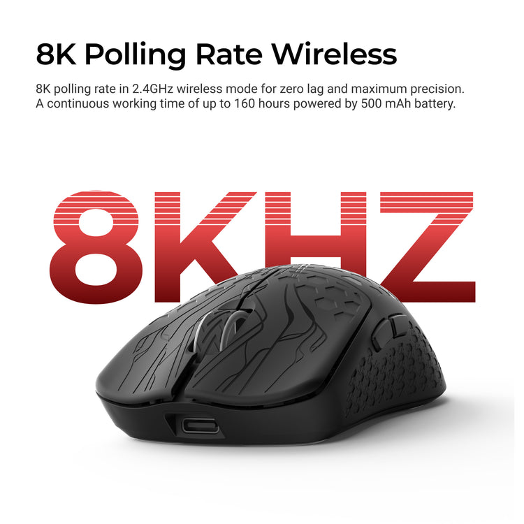 Keychron G5 3950 Black 8K Wireless Mouse MKKB3YBKD0 |79164|