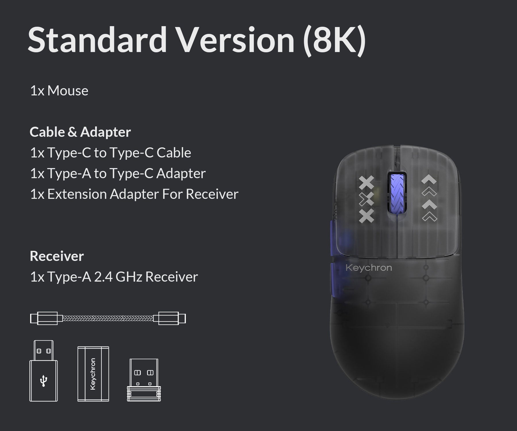 Keychron G3 3950 * 8K Wireless Mouse MKIX8HEI5B |79339|