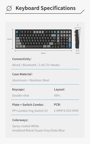 Neo98 * Aluminum 98% Wireless Prebuilt Keyboard MKX824EH5K |79120|