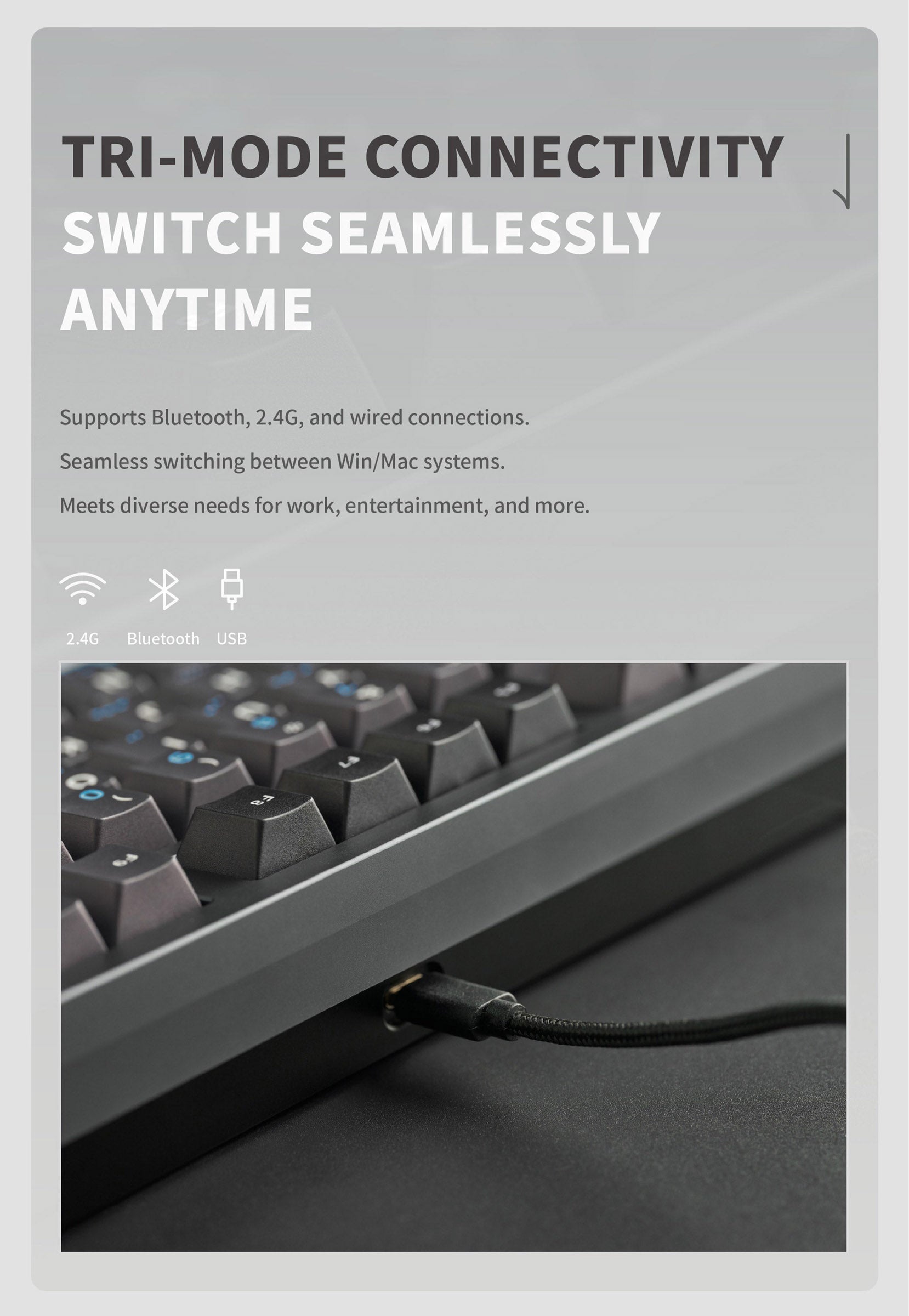 Qwertykeys QK80 Mk2 Aluminum Wireless Prebuilt Keyboard keyboard image