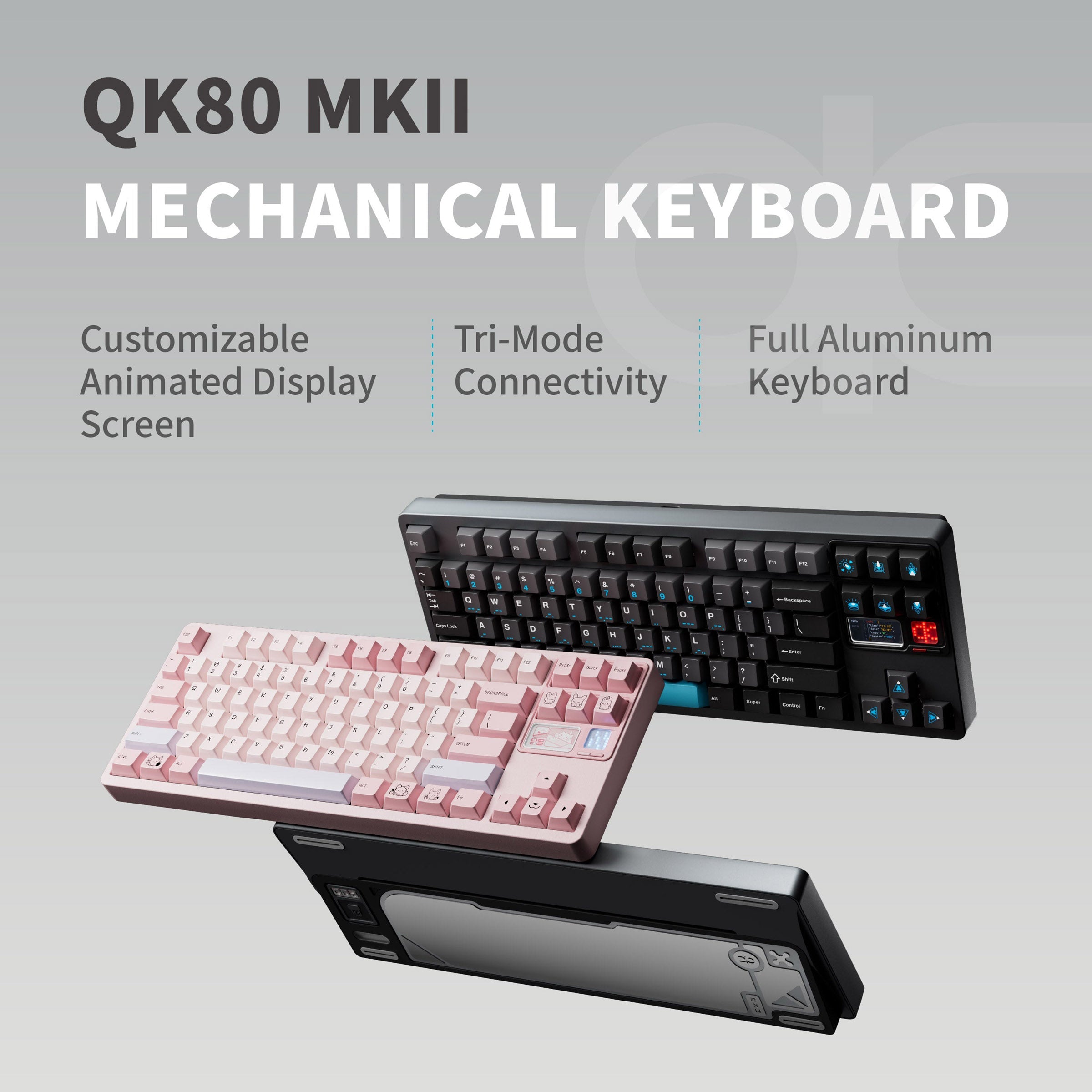 Qwertykeys QK80 Mk2 * Aluminum Wireless Prebuilt Keyboard MK00KUHKN3 |79136|
