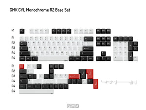 GMK Monochrome R2 Double Shot ABS Keycap Set MKZF8TNEN5 |0|