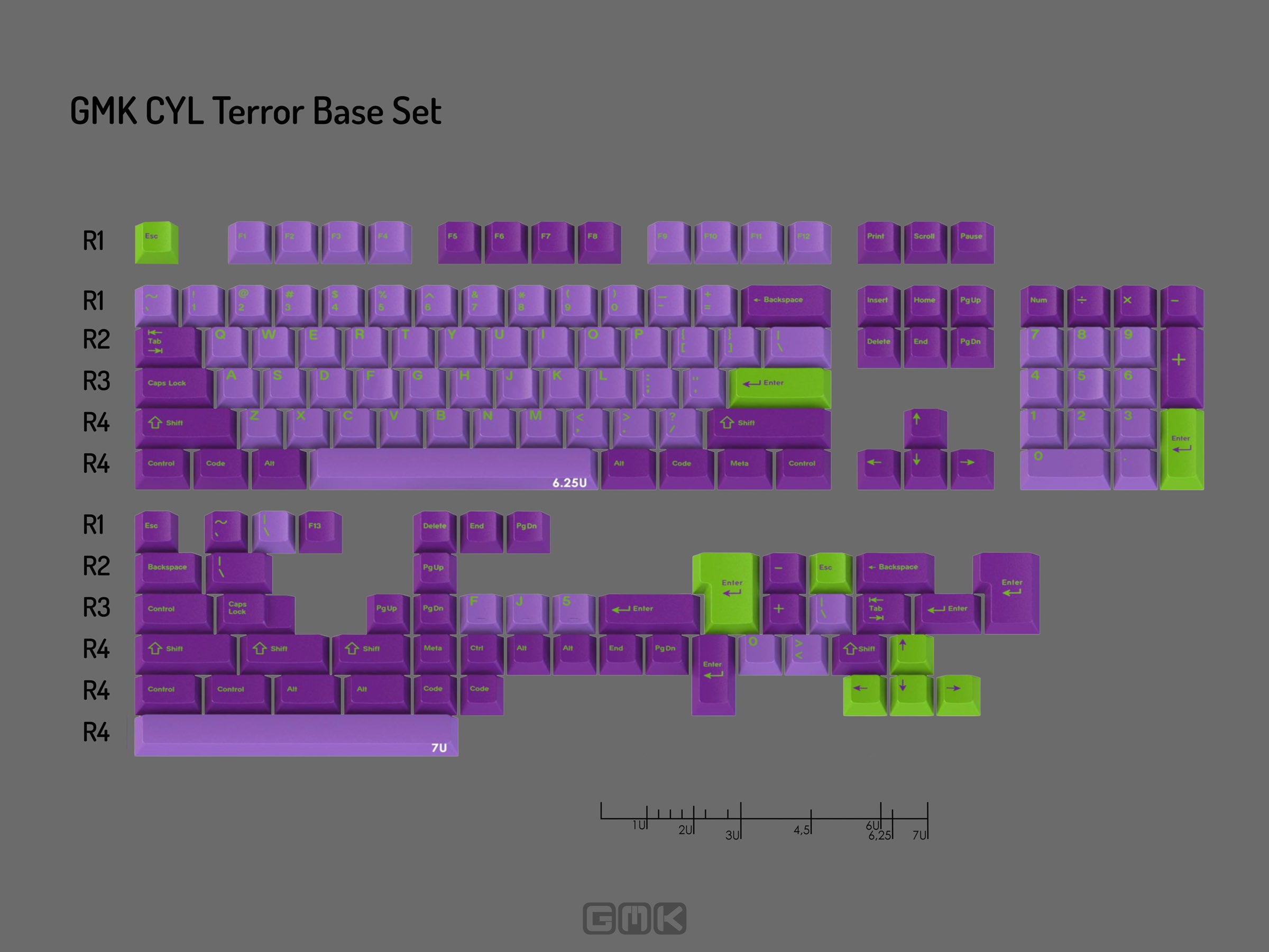 GMK Terror * Cherry Profile Double Shot ABS Keycap Set MKMO2QD34H |0|