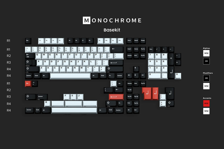 GMK Monochrome R2 Double Shot ABS Keycap Set MKZF8TNEN5 |27509|
