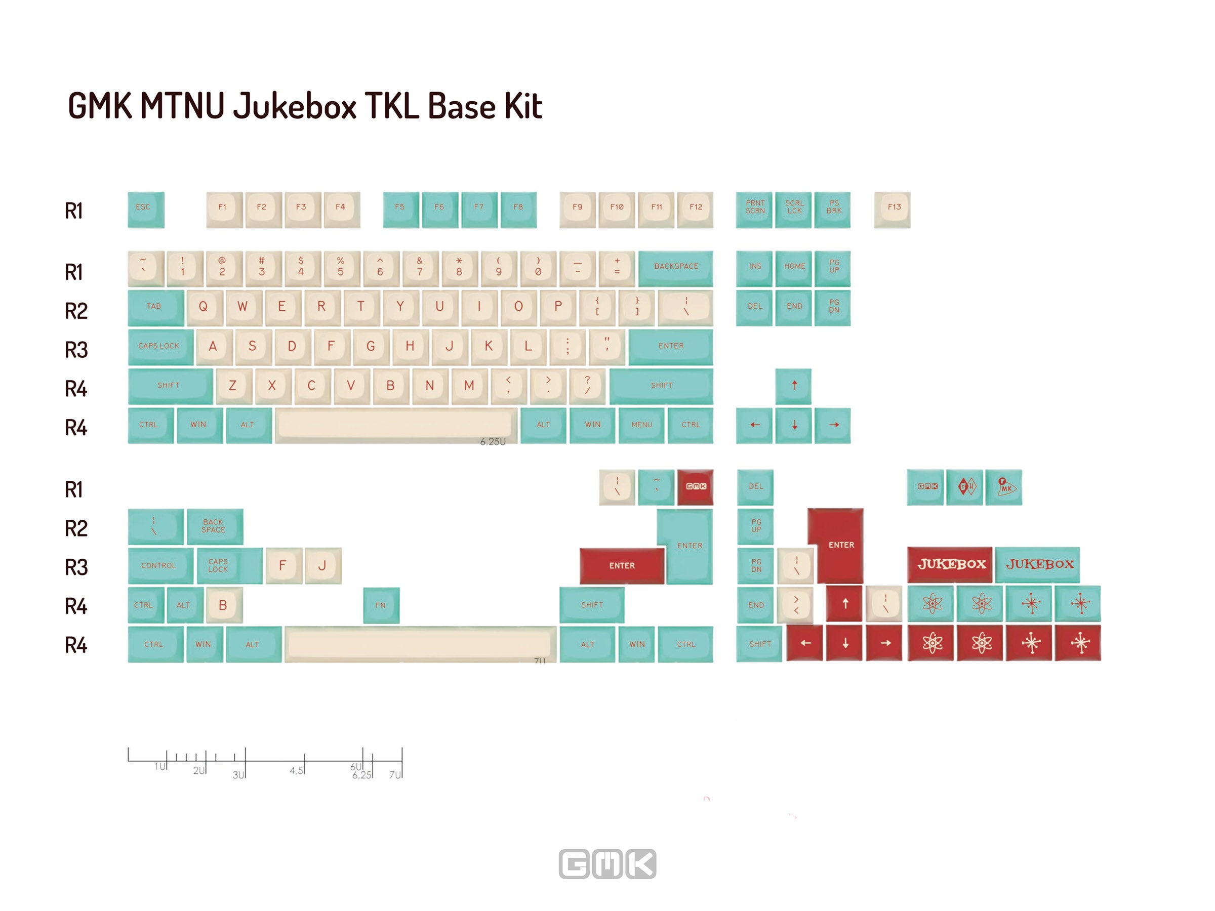 GMK Jukebox * MTNU Profile Double Shot PBT Keycap Set MKD1ZMPGSA |27524|