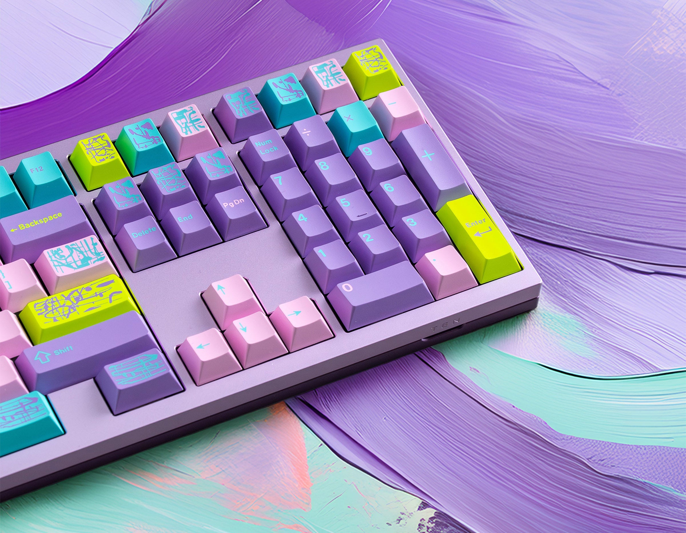 Key Kobo Monet's Psychedelic * Cherry Profile Double Shot ABS Keycap Set MK7YKM6PY1 |79377|