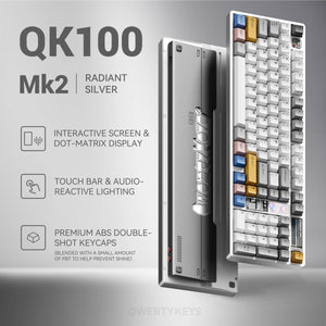 Qwertykeys QK100 Mk2 Tri-Mode Prebuilt Mechanical Keyboard MKF8DA7T8N |27648|