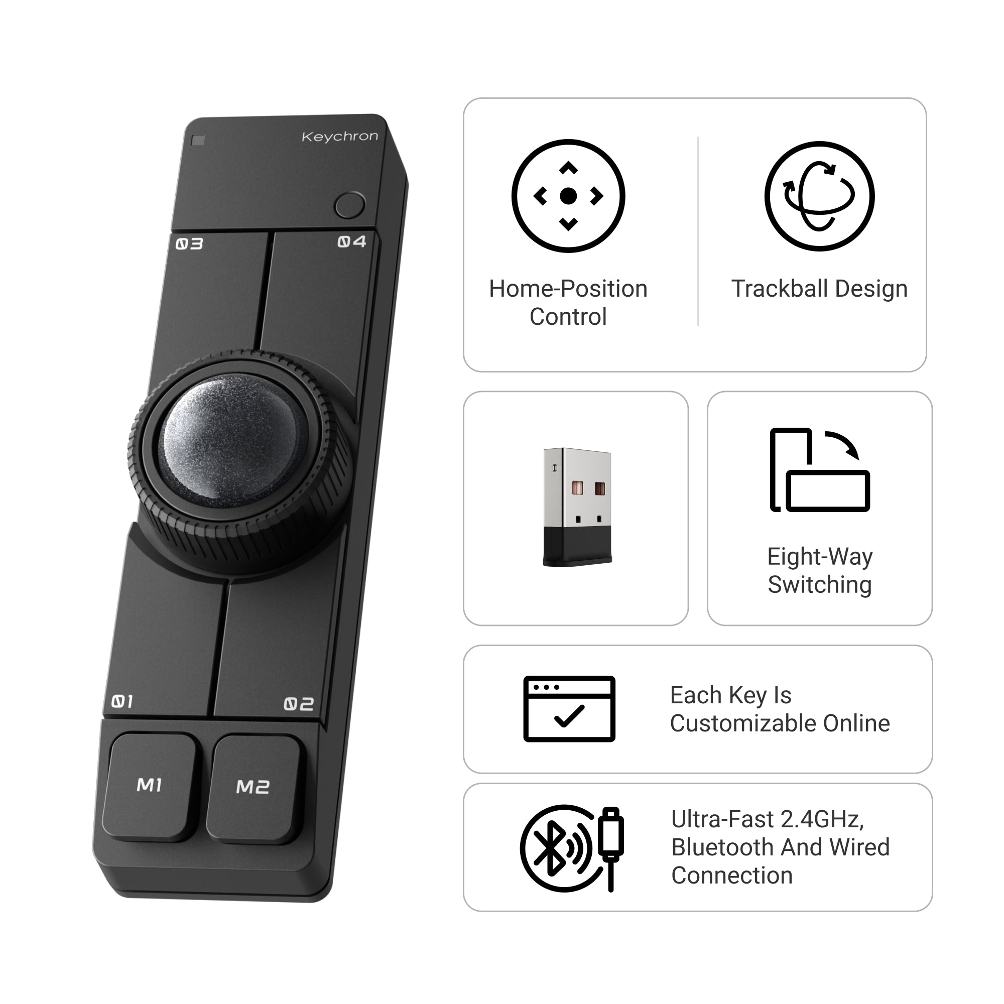 Keychron Nape Pro * Wireless Trackball Mouse MKSII6JT4J |79976|