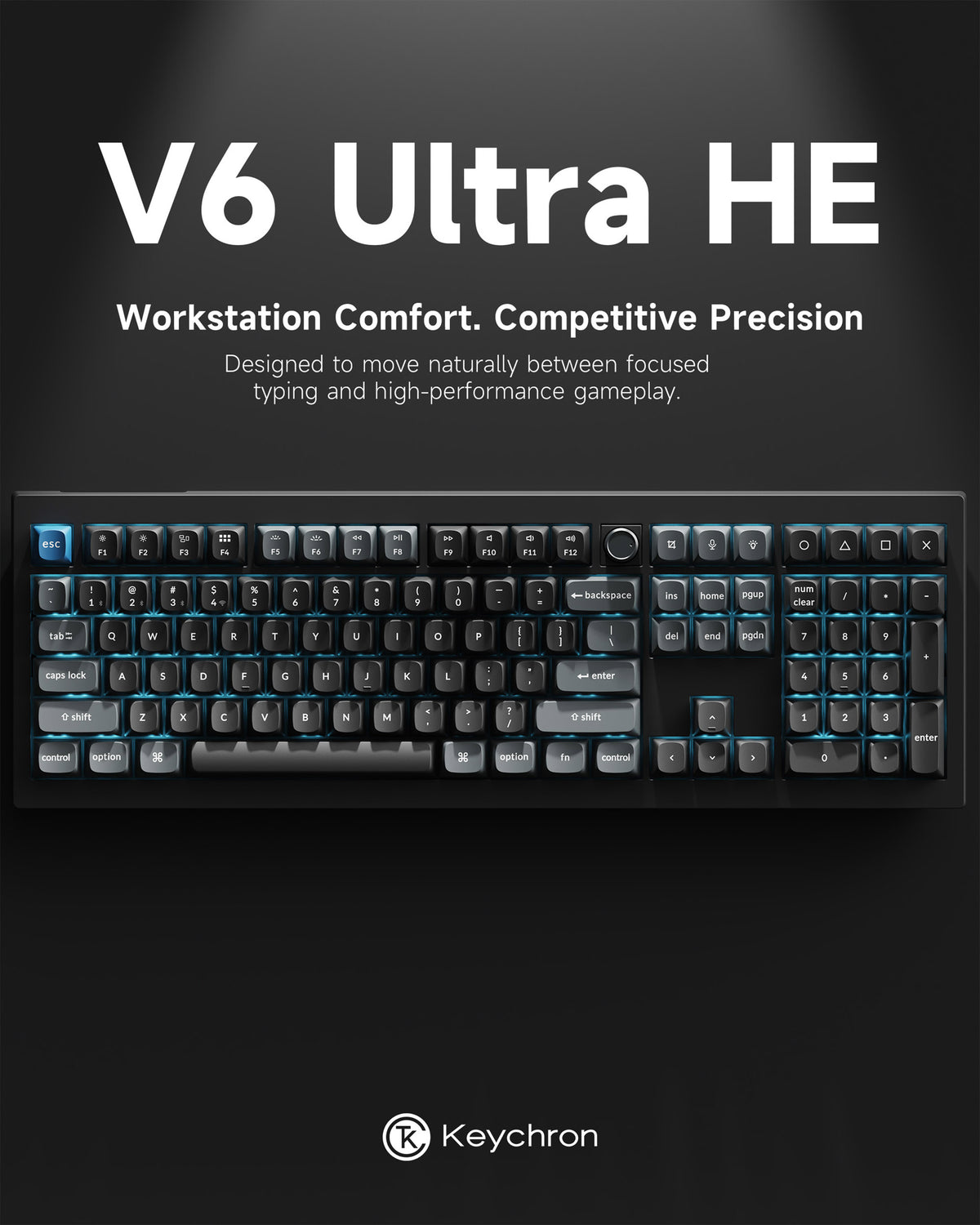 Keychron V6 Ultra Hybrid 8K * Wireless Magnetic and Mechanical Keyboard MK3VDT9IMO |80156|