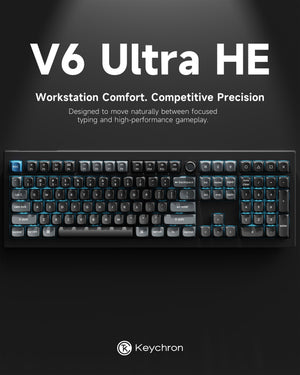 Keychron V6 Ultra Hybrid 8K * Wireless Magnetic and Mechanical Keyboard MK3VDT9IMO |80156|