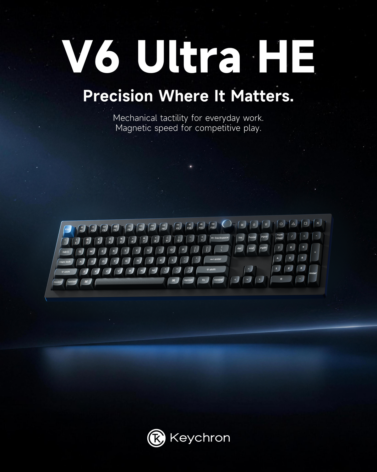 Keychron V6 Ultra Hybrid 8K * Wireless Magnetic and Mechanical Keyboard MK3VDT9IMO |80153|