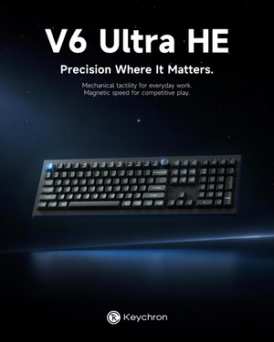 Keychron V6 Ultra Hybrid 8K * Wireless Magnetic and Mechanical Keyboard MK3VDT9IMO |80153|