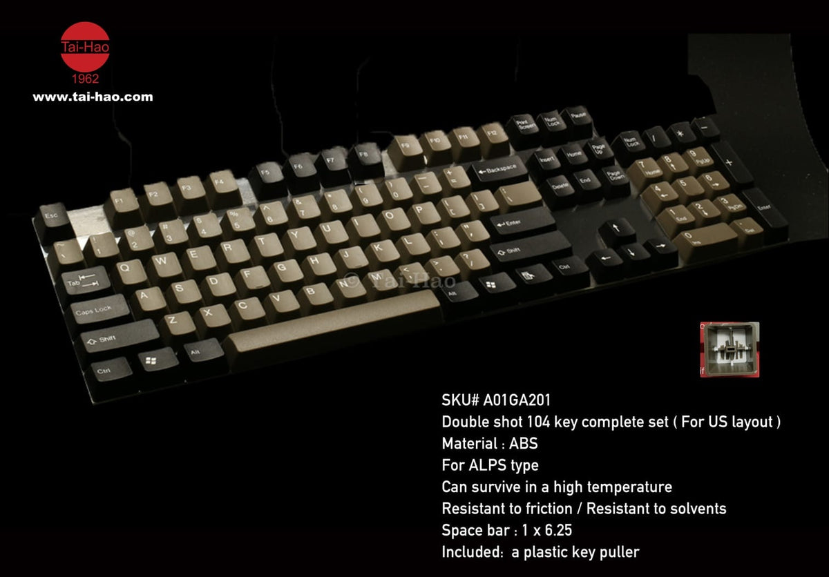 Tai-Hao Alps * 124 Key OEM Profile ABS Keycaps MK2HVSV06Y |80519|