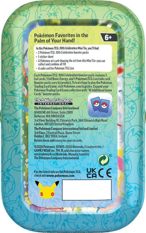 Pokemon TCG 30th Celebration Random Single Mini Tin MKKZ7WJSMF |80391|