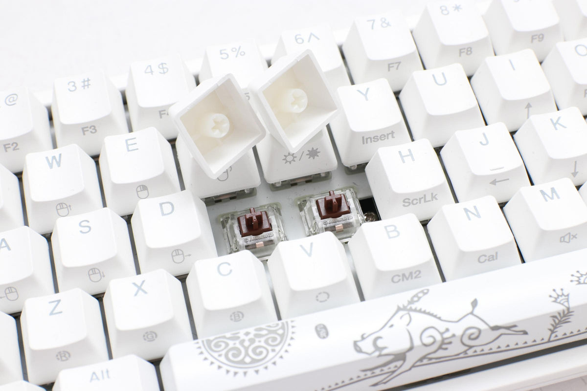 Keyboard Sf Ducky One 2 SF RGB Pure White 65% Double Shot PBT Mechanical Keyboard