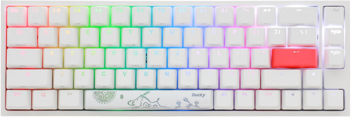 Keyboard Sf Ducky One 2 SF RGB Pure White 65% Double Shot PBT Mechanical Keyboard