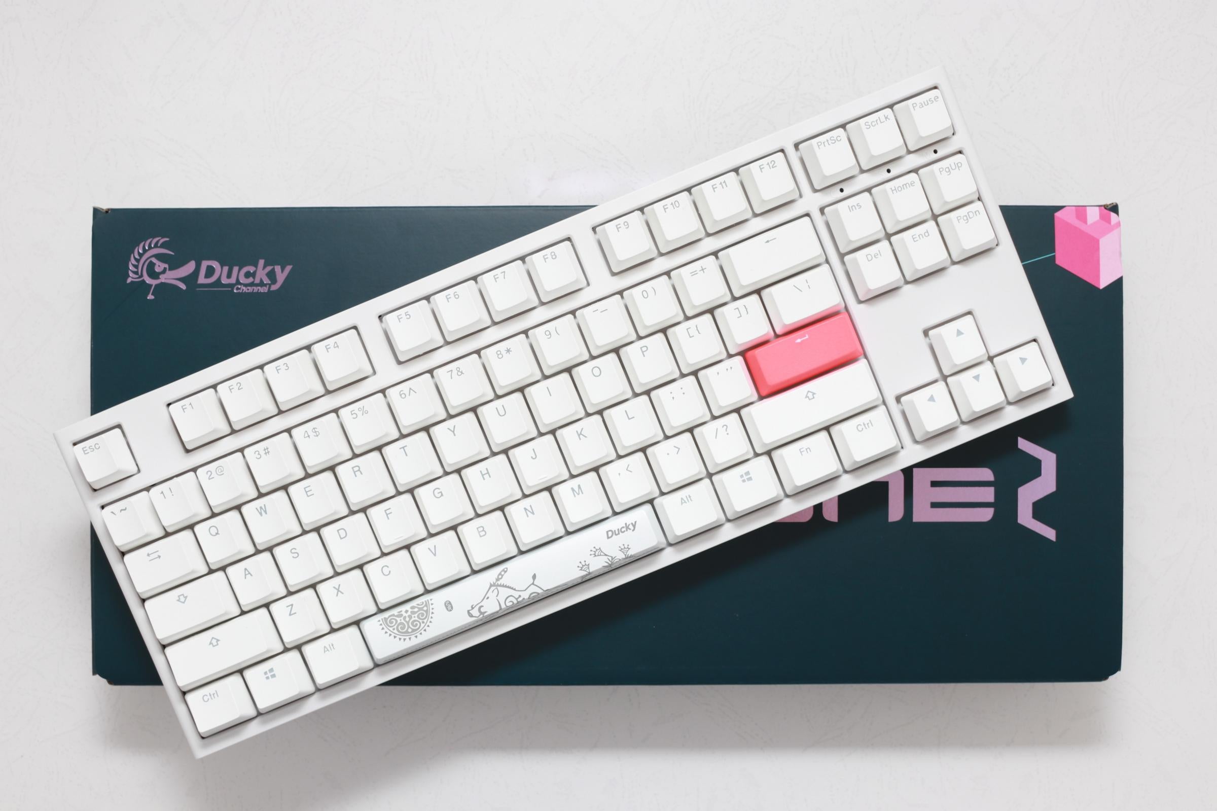 Ducky One 2 TKL RGB Pure White RGB LED Double Shot PBT Mechanical Keyboard