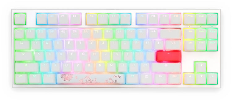 Ducky One 2 TKL RGB Pure White RGB LED Double Shot PBT Mechanical Keyb
