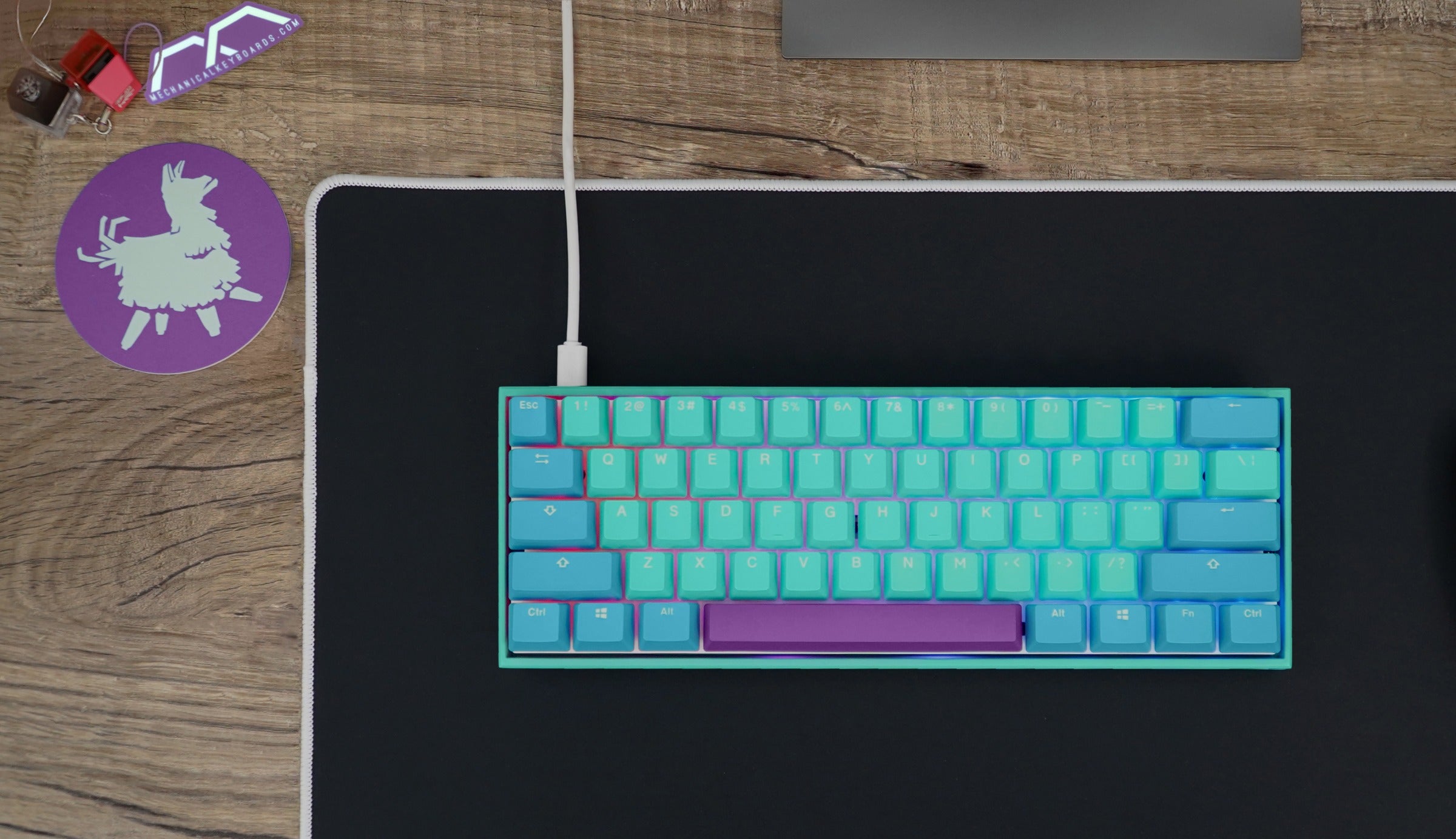 Ducky x MK Frozen Llama Mecha Mini v2 RGB LED 60% Double Shot PBT  Mechanical Keyboard