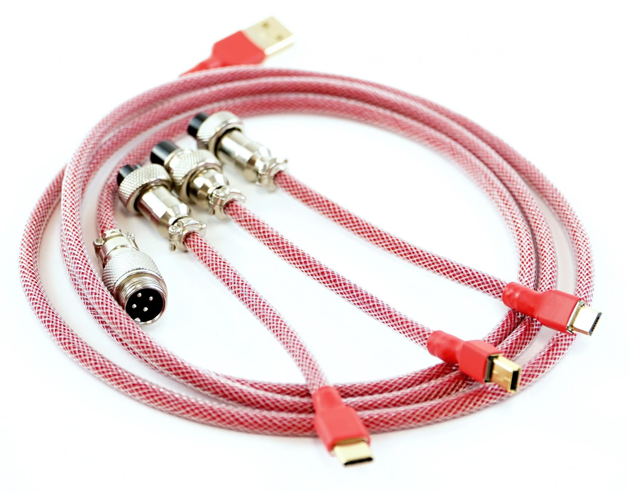 Kraken Red Sleeved Aviator Universal USB Keyboard Cable MKBF314SSI |39572|