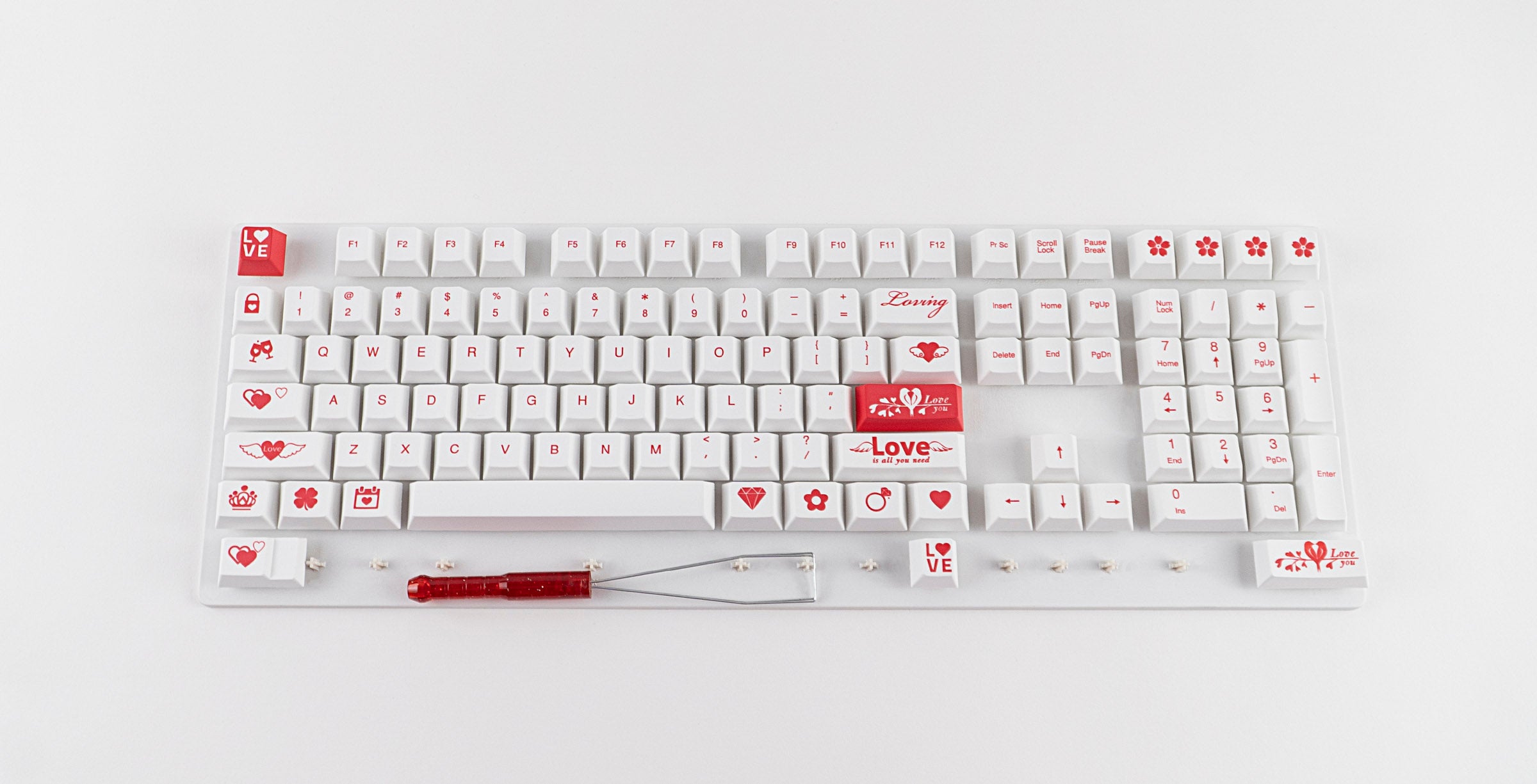 KBParadise 111-Key PBT Dye Sub Keycap set Love Red MKQI1A7VDH |0|