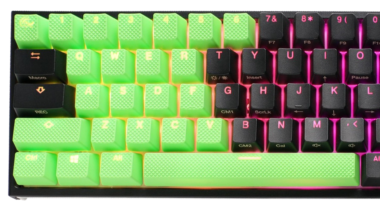 Ducky 31 Key Rubber Backlit Double Shot Keycap Set Green MKRVR6IY41 |0|