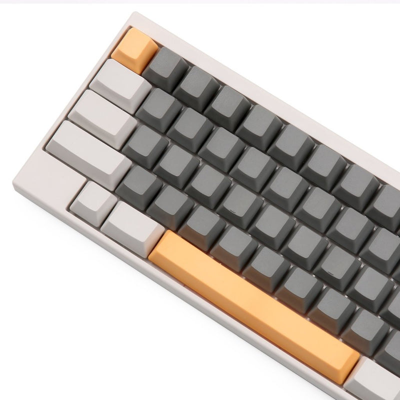 KBDFans Blank Grey and White 63 Key SS2 Profile PBT Topre Keycap Set