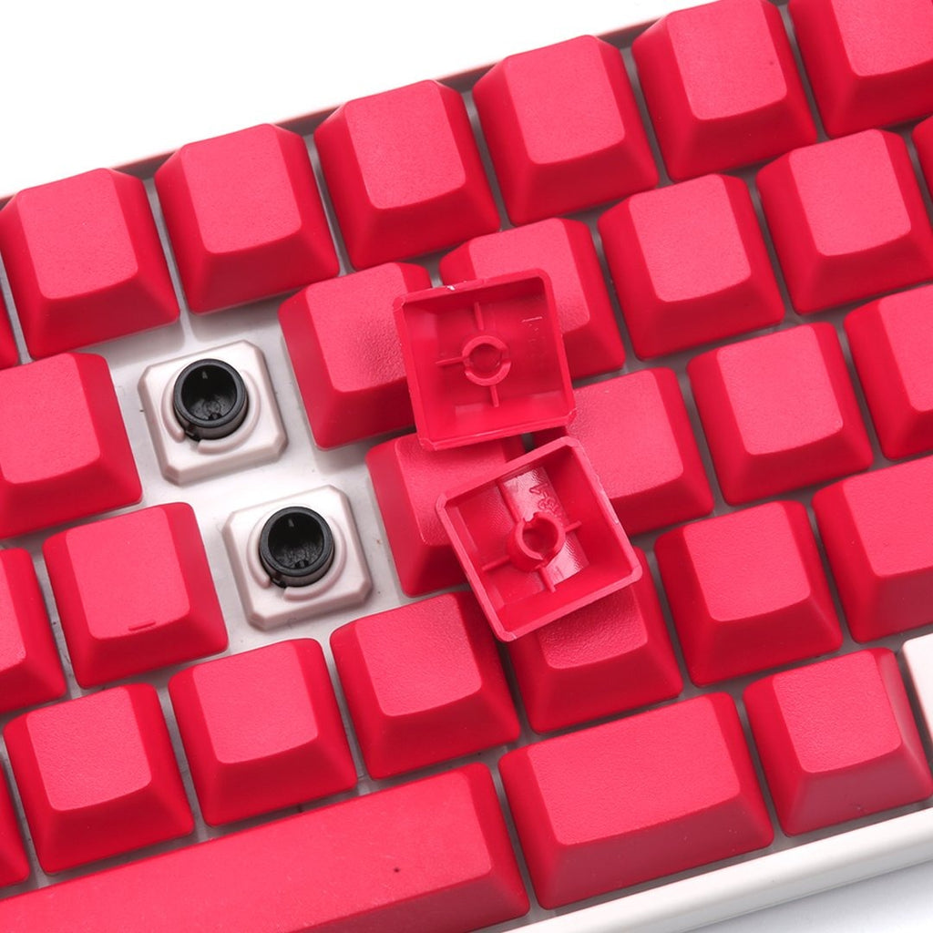 KBDFans Blank Red 60 Key OEM Profile PBT Topre Keycap Set