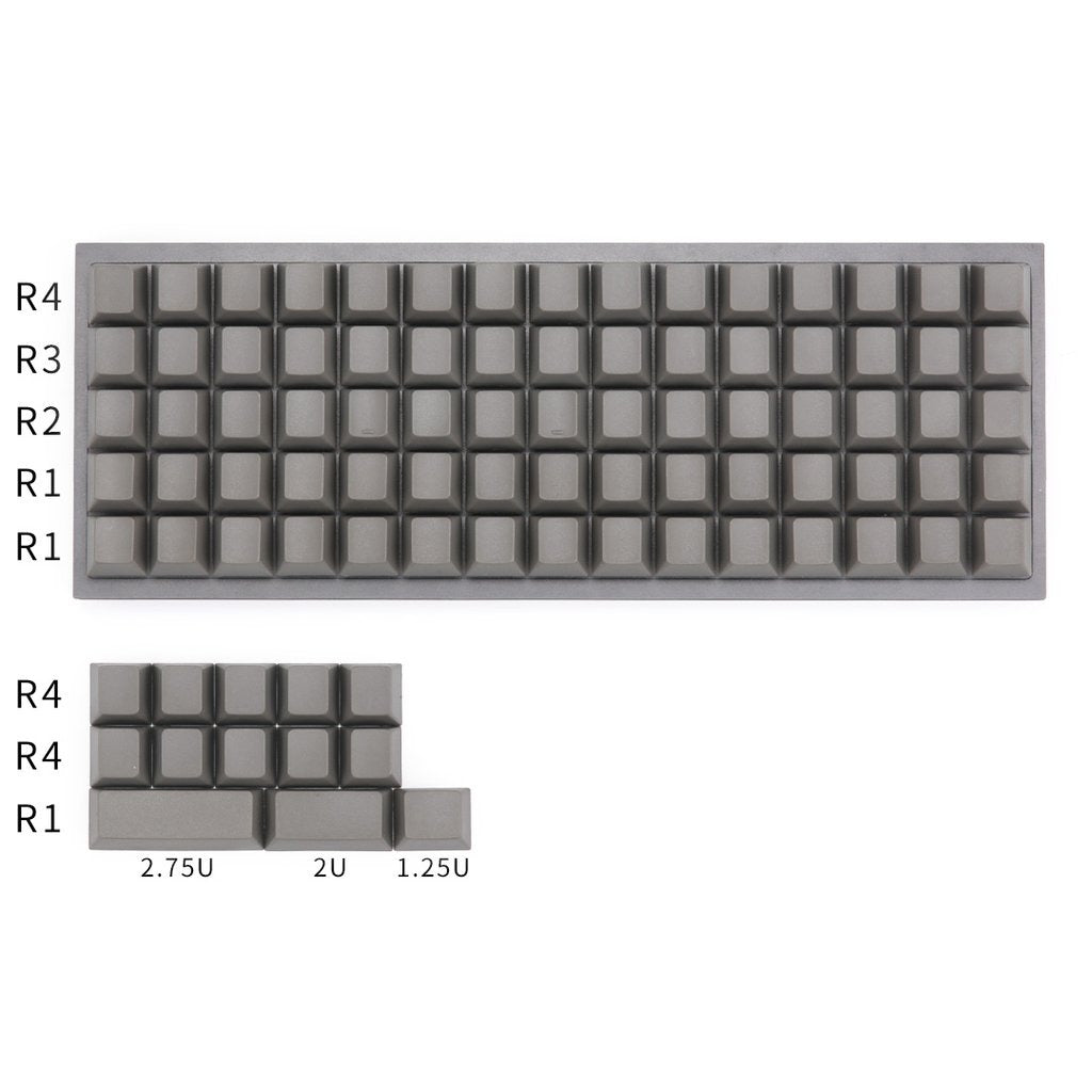 EnjoyPBT PBT Blank Ortholinear Keycap Set Dark Grey MKSF8GB2IU |0|