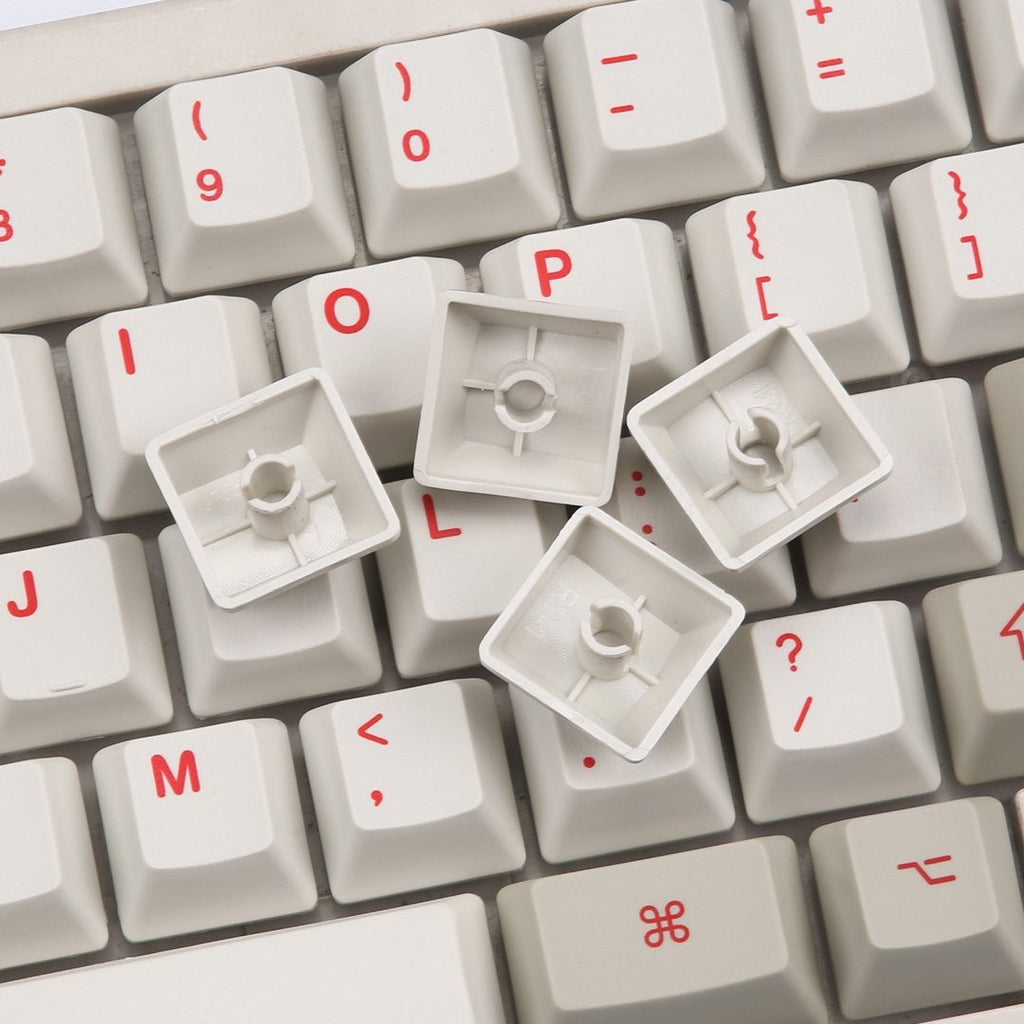 KBDFans Red / White 60 Key OEM Profile Dye Sub PBT Topre Keycap Set