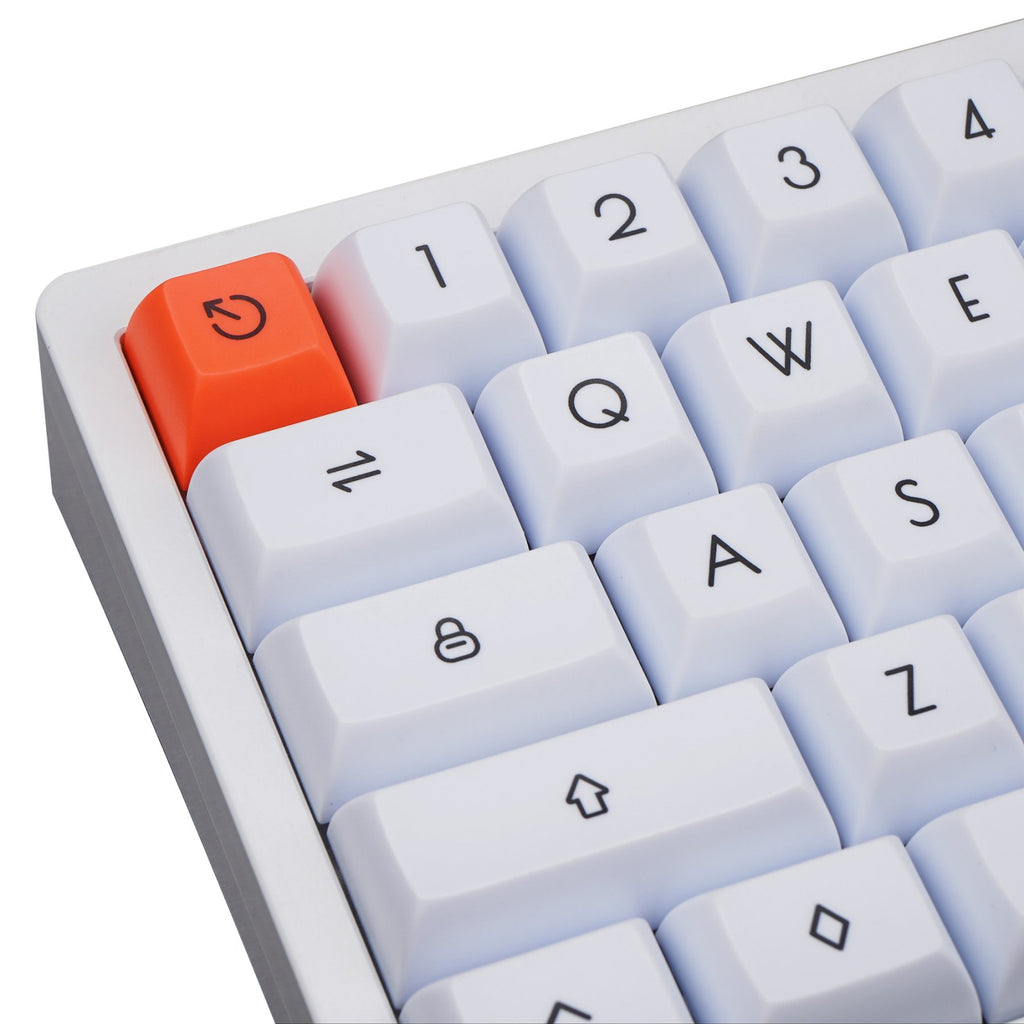 Keycode 124 KBDFans White / Orange 124 Key Dye Sub KAT Profile PBT Keycap Set