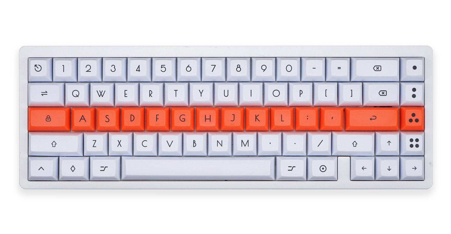 KBDFans Dye Sub PBT KAT Profile Keycap Set White/Orange MKSZP79O9M |40441|