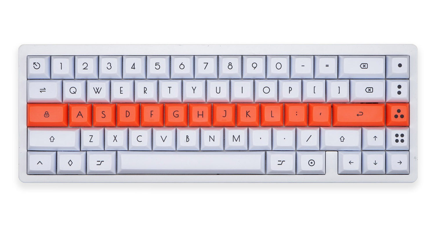 KBDFans White / Orange 124 Key Dye Sub KAT Profile PBT Keycap Set