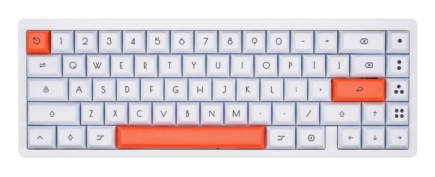 KBDFans Dye Sub PBT KAT Profile Keycap Set White/Orange MKSZP79O9M |0|