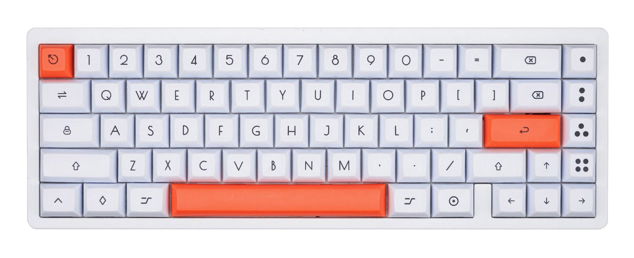 KBDFans White / Orange 124 Key Dye Sub KAT Profile PBT Keycap Set