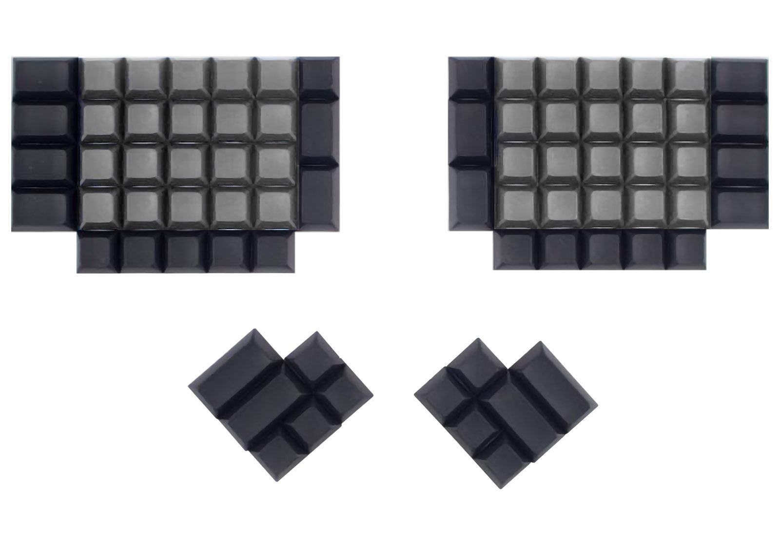 KBDFans ErgoDox DSA Blank Keycap Set Black/Grey MK63E35ZX3 |0|