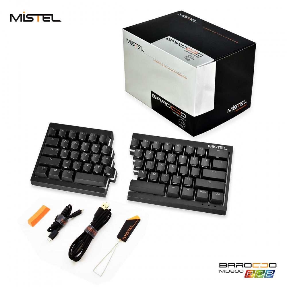 Mistel Barocco Black 60% Split RGB Keyboard MK77KFEOMN |40847|