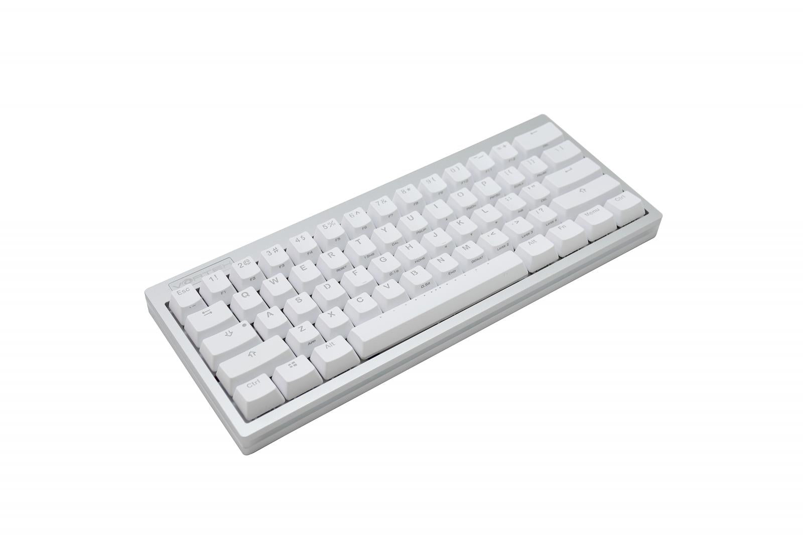 Vortex POK3R Silver LE Frosted White Border RGB LED 60% Double Shot PBT  Mechanical Keyboard