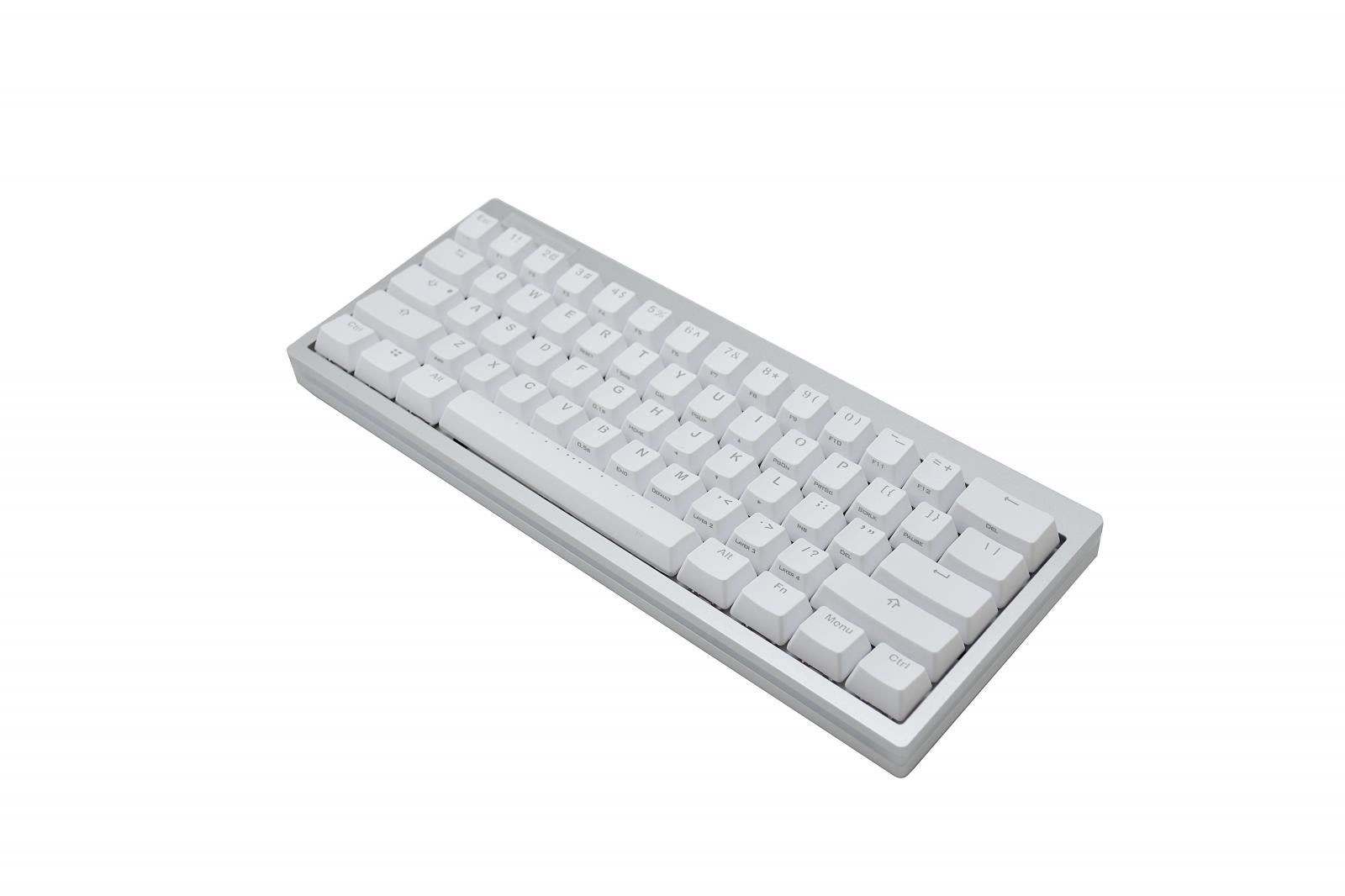 Vortex POK3R Silver LE Frosted White Border RGB LED 60% Double Shot PBT  Mechanical Keyboard