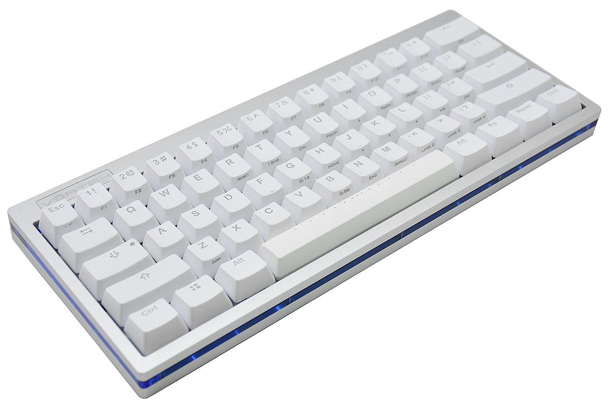 Vortex POK3R Silver LE Blue Border RGB LED 60% Double Shot PBT Mechanical  Keyboard