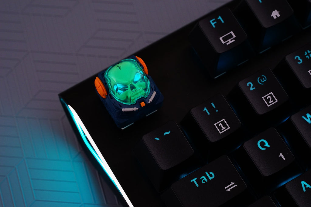 Hot Keys Project HKP Astronskull Navy / Orange Artisan Keycap