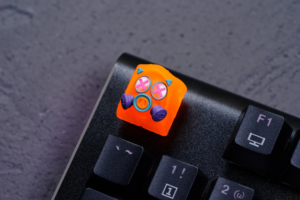 Hot Keys Project HKP Specter Crosseyes Neon Orange Artisan Keycap