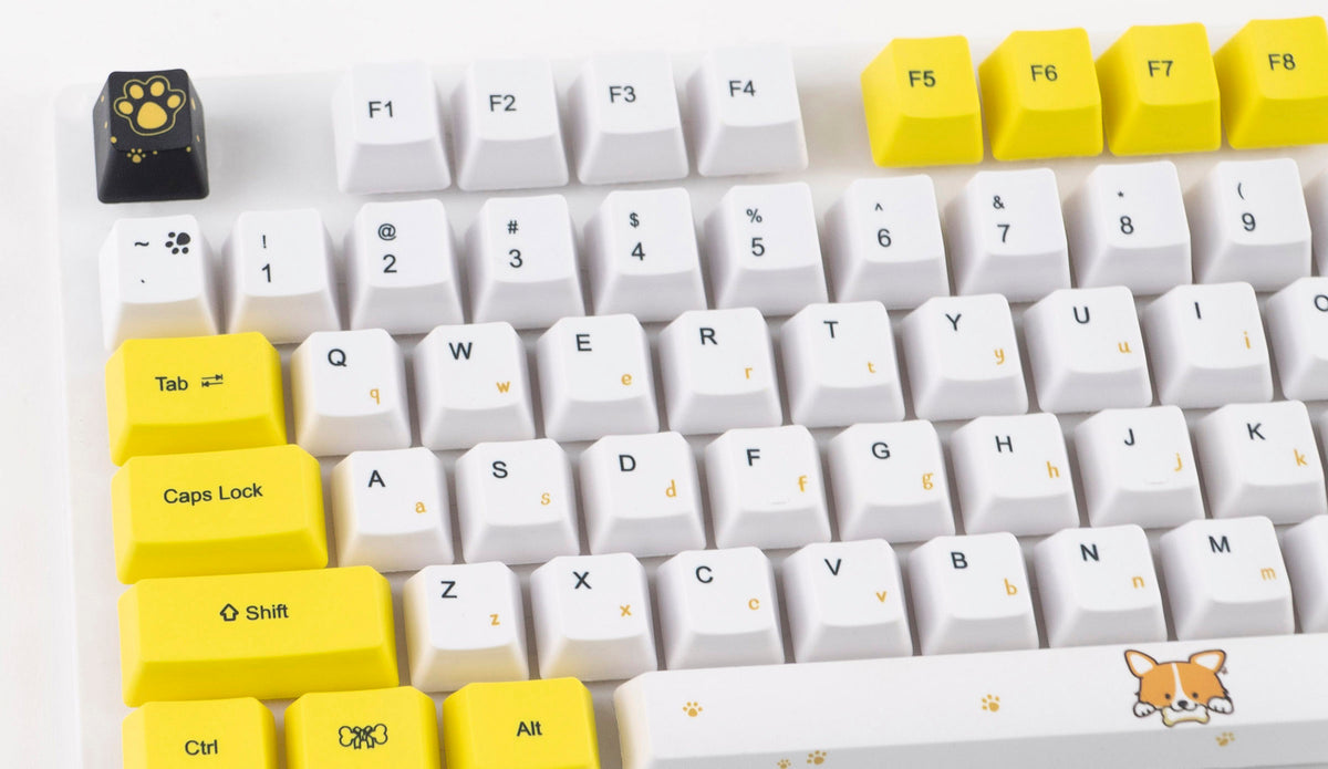 Keyboard 112 Key KBParadise Yellow Puppy 112 Key OEM Profile Dye Sub PBT Keycap Set