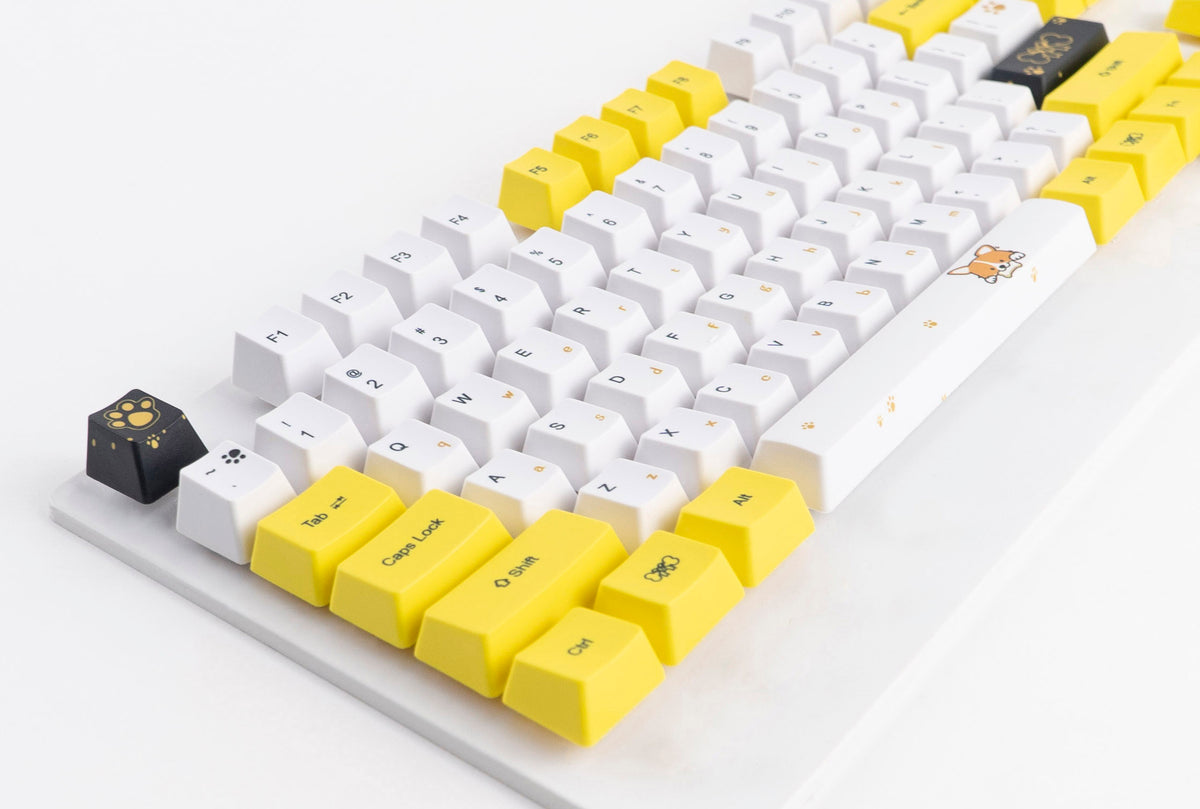 Keyboard 112 Key KBParadise Yellow Puppy 112 Key OEM Profile Dye Sub PBT Keycap Set