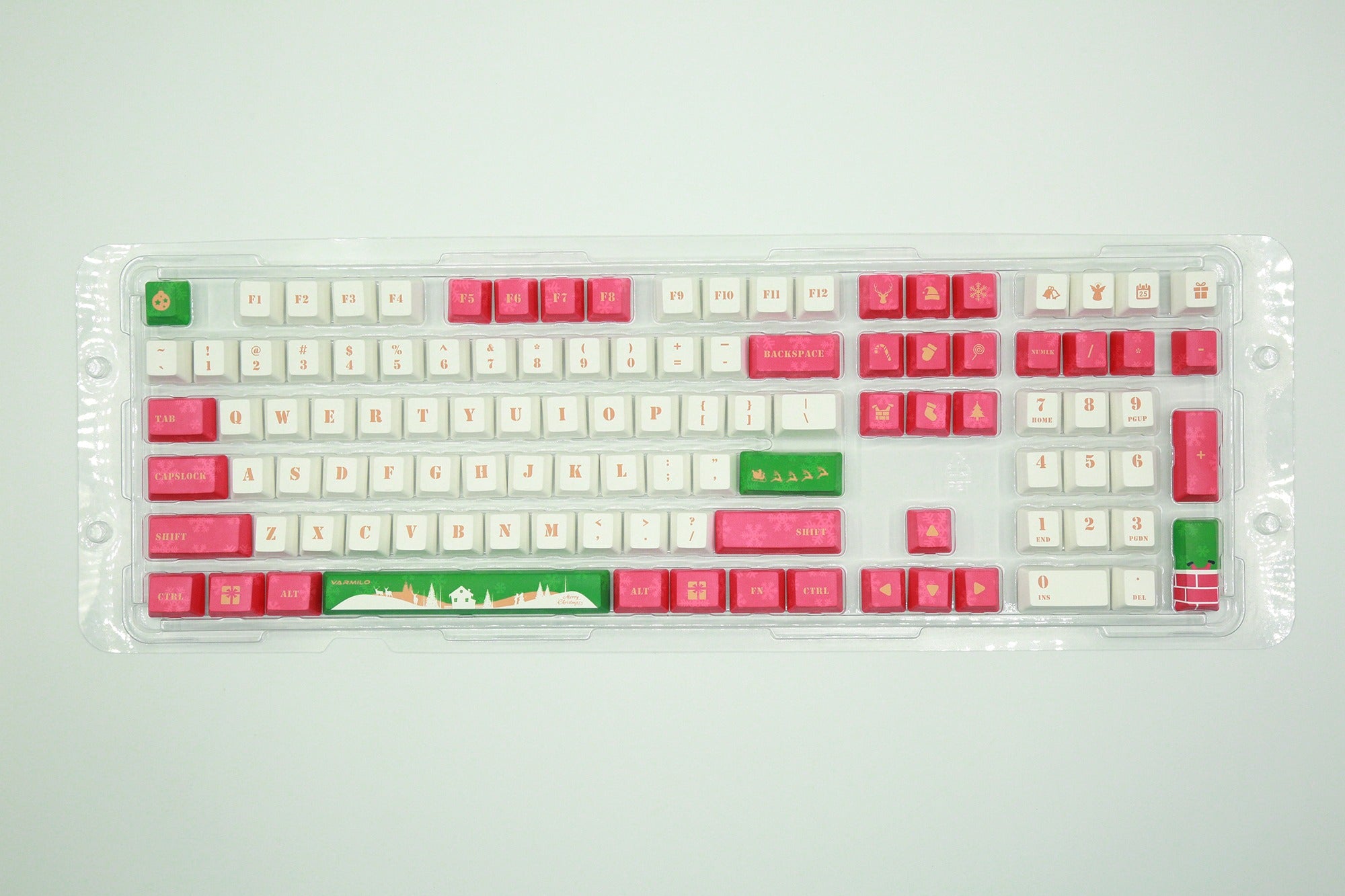 Bushido White 138 Keys PBT Dye Sublimation Cherry Profile Keycaps Set For Mechanical Keyboards