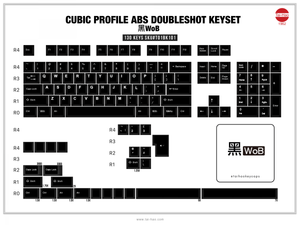 Tai-Hao 130 Key ABS Double Shot Cubic Keycap Set Black (WoB) MK7V0Q9GRO |27083|