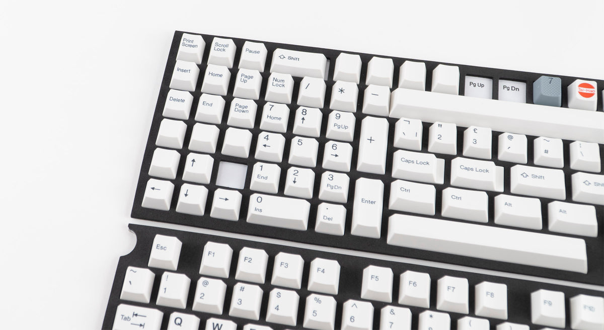 Tai-Hao Black on White 128 Key Cubic Double Shot ABS Keycap Set White